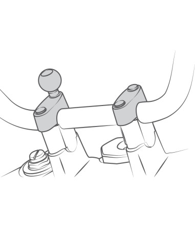 RAM® Handlebar Clamp Mount with M8 Bolts and Round Plate - Medium