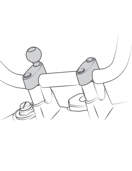 RAM® Handlebar Clamp Mount with M8 Bolts and Round Plate - Short