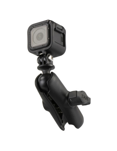RAM® Double Socket Arm with Universal Action Camera Adapter