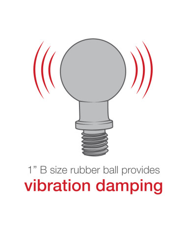 RAM® Ball Adapter with 3/8"-16 Threaded Post & Lock Washer - B Size