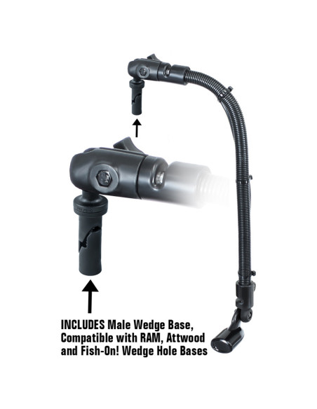 RAM® Transducer Mount with 18" Rod & Wedge for RAM®, Attwood & Fish-On!