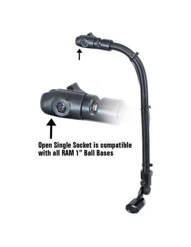 RAM® Transducer Mount with 18" Aluminum Rod and Socket Arm