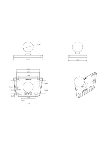 RAM® Centered Reservoir Cover Ball Base