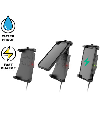 RAM® Quick-GripT 15W Waterproof Wireless Charging Mount with Tough-ClawT