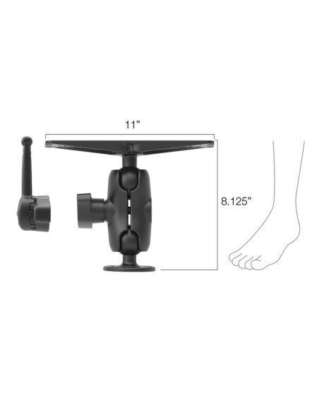 RAM® Large Marine Electronics Mount with RAM® Hi-Torq Wrench - Short