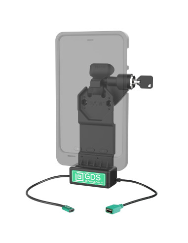 GDS® Uni-ConnT Right Locking Dock + Single USB-A with Release Lever