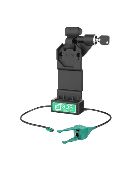 GDS® Uni-ConnT Right Locking Dock + USB-A & RJ45 with Release Lever