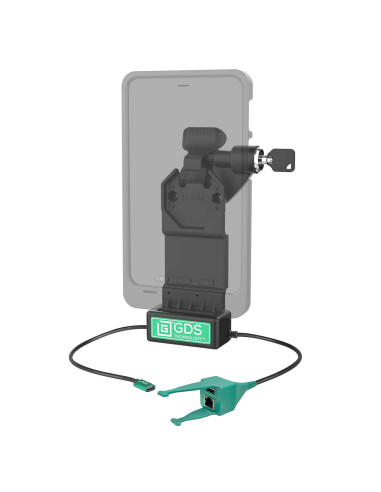 GDS® Uni-ConnT Right Locking Dock + USB-A & RJ45 with Release Lever