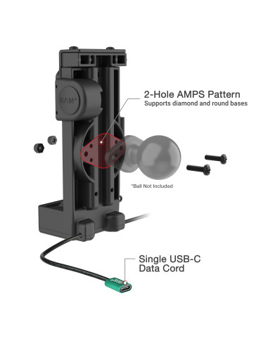GDS® Uni-ConnT Spring Loaded Power + Single USB-C Dock