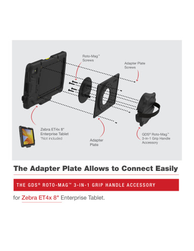 GDS® Roto-MagT 3-in-1 Grip Handle Accessory for Zebra ET4x 8" Tablet