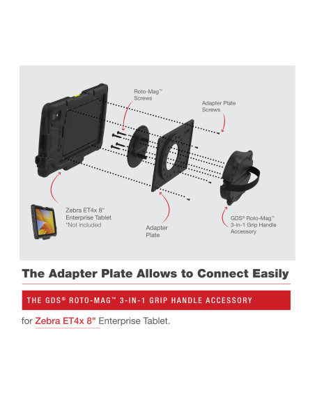 GDS® Roto-MagT 3-in-1 Grip Handle Accessory for Zebra ET4x 8" Tablet