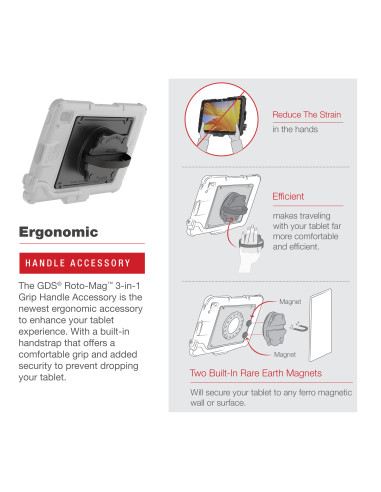GDS® Roto-MagT 3-in-1 Grip Handle Accessory for Zebra ET4x 10" Tablet