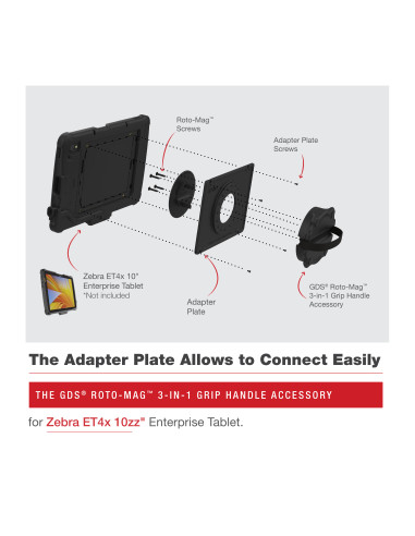 GDS® Roto-MagT 3-in-1 Grip Handle Accessory for Zebra ET4x 10" Tablet