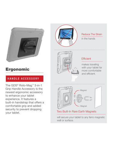 GDS® Roto-MagT 3-in-1 Grip Handle Accessory for Zebra ET8x