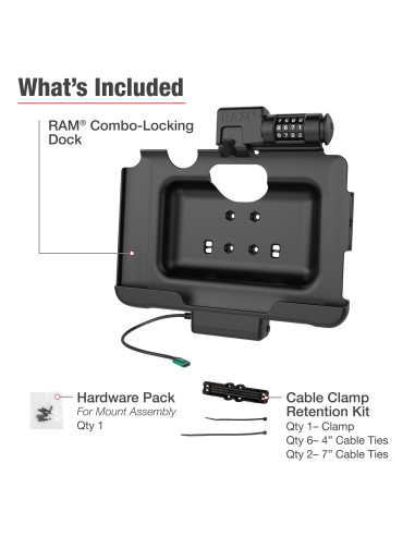 RAM® Combo-Locking USB-C Dock for Tab Active5 Pro & 4 Pro