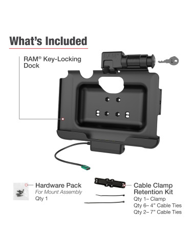 RAM® Key-Locking USB-C Powered Dock for Tab Active5 Pro & 4 Pro