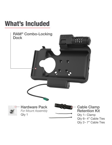 RAM® Combo Locking USB-C Powered Dock for Samsung Tab Active5 & 3
