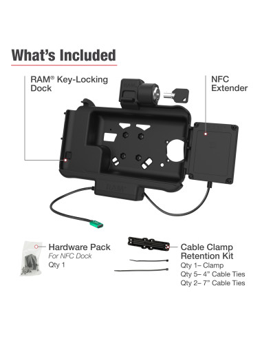 RAM® Locking USB-C Powered Dock for Tab Active5 & 3 with NFC Extender