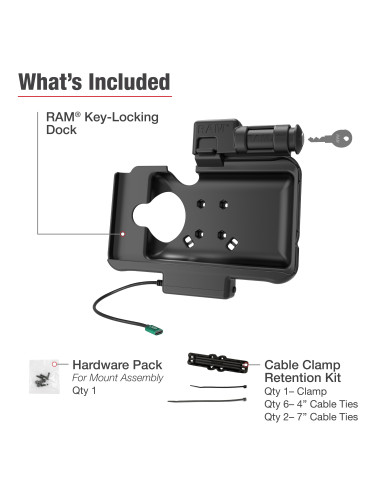 RAM® Key Locking USB-C Powered Dock for Samsung Tab Active5 & 3