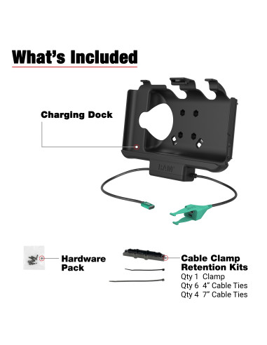 RAM® USB-C Powered Dock + USB-C & USB-A Data for Samsung Tab Active5 & 3