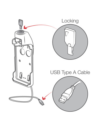 RAM® EZ-Roll'rT Powered Locking Dock for Sonim XP5s