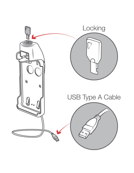 RAM® EZ-Roll'rT Powered Locking Dock for Sonim XP5s