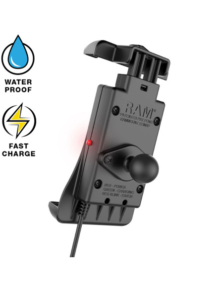 RAM® Quick-GripT 15W Waterproof Wireless Charging Holder with Charger