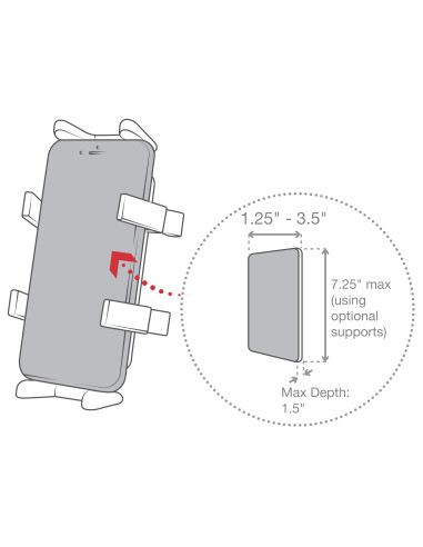 RAM® Finger-GripT Universal GPS and Radio Holder