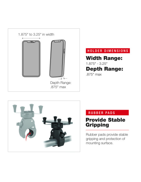 RAM® X-Grip® Phone Mount with Low-Profile Medium Tough-ClawT