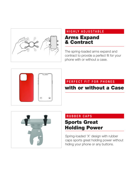 RAM® X-Grip® Phone Mount with Low-Profile Medium Tough-ClawT