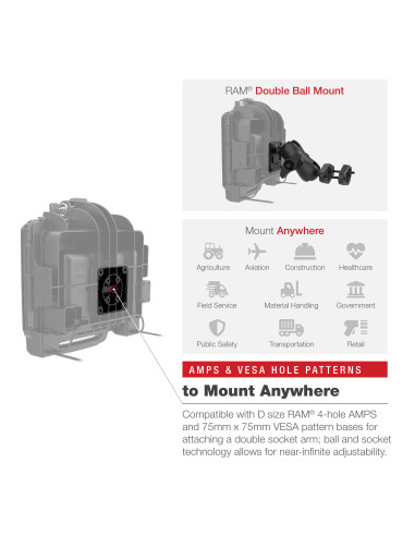 RAM® Power + Dual USB Locking Dock for Zebra ET8x 2-in-1 Tablet