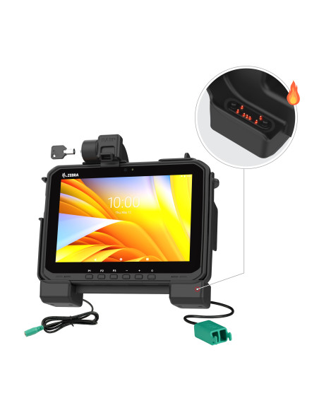 RAM® Power + Dual USB Locking Dock for Zebra ET6x - Heated Pins RAM® Power + Dual USB Locking Dock for Zebra ET6x - Heated Pins