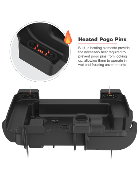 RAM® Power + Dual USB Dock for Zebra ET6x - Heated Pins RAM® Power + Dual USB Dock for Zebra ET6x - Heated Pins