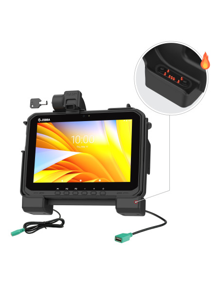 RAM® Power + Data Locking Dock for Zebra ET6x - Heated Pins RAM® Power + Data Locking Dock for Zebra ET6x - Heated Pins