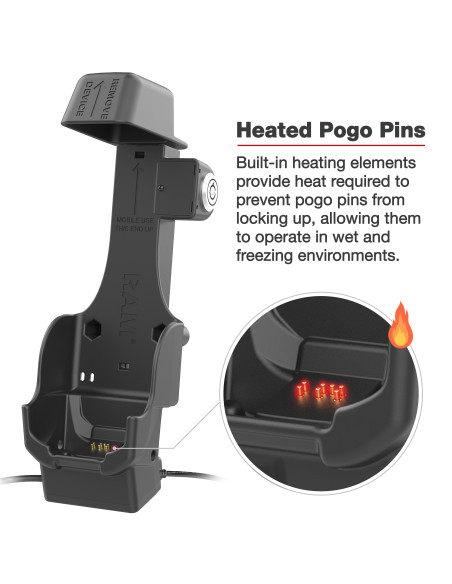 RAM® Locking Powered Dock + Single USB-A for Zebra TC8300 - Heated Pins RAM® Locking Powered Dock + Single USB-A for Zebra TC8300 - Heated Pins