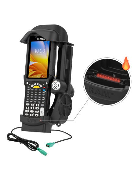 RAM® Locking Powered Dock + USB-A for Zebra MC9400/9300 - Heated Pins RAM® Locking Powered Dock + USB-A for Zebra MC9400/9300 - Heated Pins