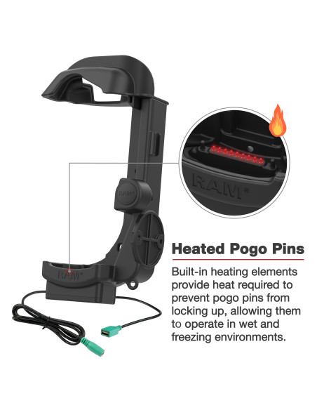 RAM® Powered Dock + Single USB-A for Zebra MC9400 & MC9300 - Heated Pins RAM® Powered Dock + Single USB-A for Zebra MC9400 & MC9300 - Heated Pins
