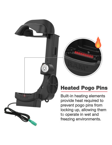 RAM® Locking Powered Dock for Zebra MC9400 & MC9300 - Heated Pins