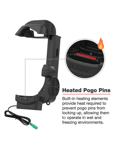 RAM® Powered Dock for Zebra MC9400 & MC9300 - Heated Pins