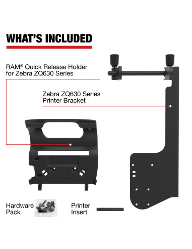 RAM® Printer Mount with Paper Feed for Zebra ZQ630 Series