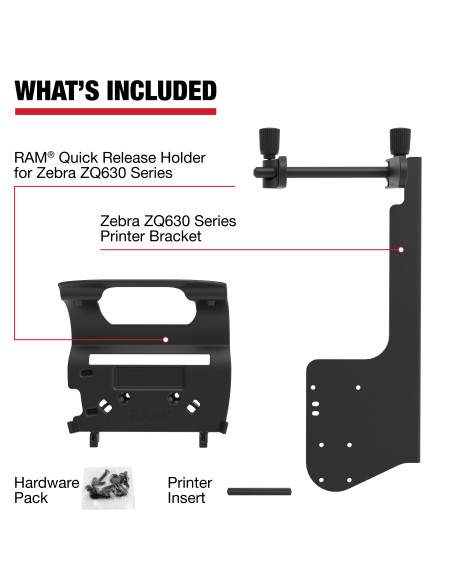 RAM® Printer Mount with Paper Feed for Zebra ZQ630 Series RAM® Printer Mount with Paper Feed for Zebra ZQ630 Series