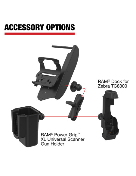 RAM® Printer Mount with Paper Feed for Zebra ZQ630 Series RAM® Printer Mount with Paper Feed for Zebra ZQ630 Series