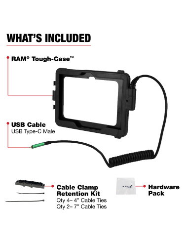 RAM® Tough-CaseT for Tab Active Pro and Active5 Pro & 4 Pro - USB-C Male