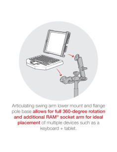 RAM® Tele-PoleT with 4" & 5" Poles and Double Ball Mount 2
