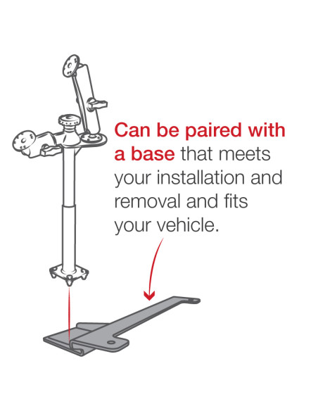 RAM® Tele-PoleT with 8" & 9" Poles and Double Ball Mount