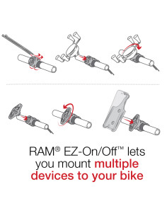 RAM® EZ-On/OffT Bicycle Mount for Garmin nuvi 220, zumo 220 + More 2