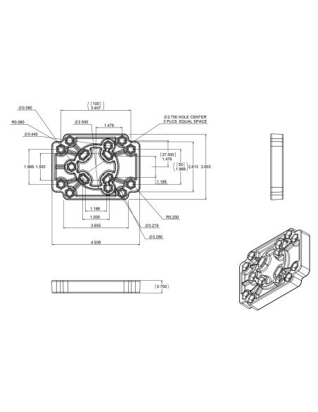 RAM® Adapt-To-RAMT Hole Pattern Plate Adapter