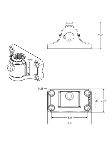 RAM® Tube Jr.T with RAM® Universal Adapt-A-PostT Bulkhead Base