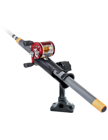 RAM® Tube Jr.T Rod Holder with Bulkhead/Flat Surface Base - 6" Post