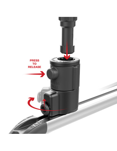 RAM® Tube Jr.T Holder with Universal Adapt-A-PostT Track Base - 4" Post